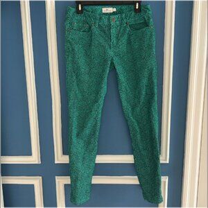Vineyard Vines Women's Green Navy Polka Dot Corduroy Jeans - Size 4